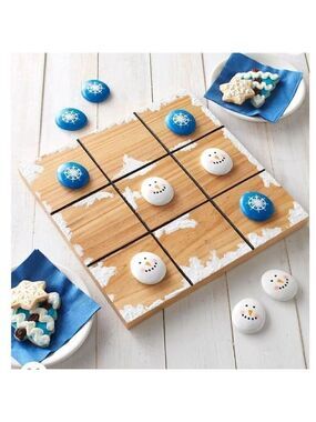 Tic-Tac-Toe‎ with Christmas Pieces - Snowman/Snowflake Christmas Board Game -